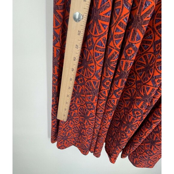 LuLaRoe Womens Maxi Skirt XS Red Geometric Casual Wheel Lightweight Knit New - Picture 8 of 10